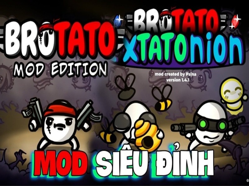 Tải Brotato Mod (Full Nhân Vật, Menu) V1.3.663 Vô Hạn Vàng Và Vật Phẩm Trong Brotato Mod