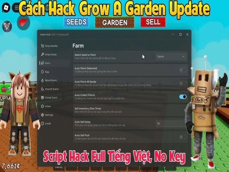 Tải Hack Grow a Garden VNG + Script APK (Mở Trứng, No Key) No Key Bỏ Qua Mọi Giới Hạn Chìa Khóa Trong Hack Grow A Garden