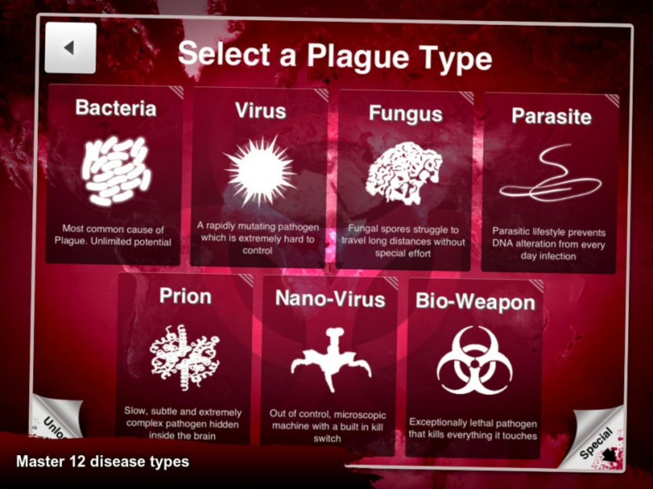 Tải Plague Inc Mod (Vô Hạn DNA, Mở Khóa, NO ADS) v1.22.7 12 Loại Dịch Bệnh Khác Nhau – Mỗi Loại Cung Cấp Một Thử Thách Mới
