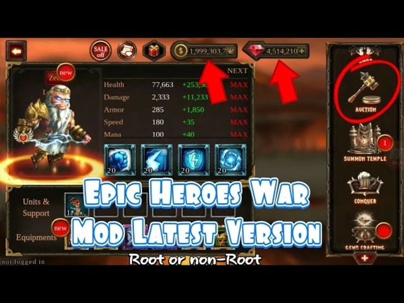 Tải Hack Epic Heroes War (Full Tướng 100, Kim Cương) V1.33.381.1081pre Tính Năng Nổi Bật Trong Hack Epic Heroes War
