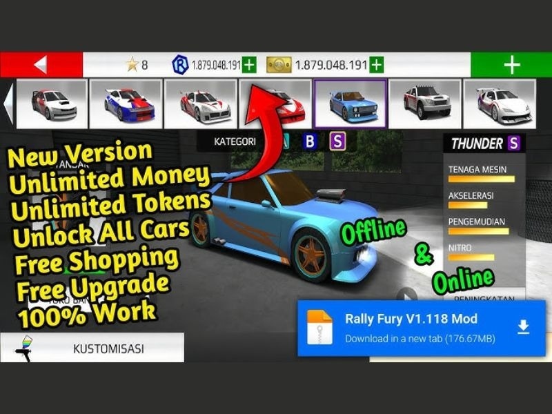 Tải Rally Fury Hack (Vô Hạn Tất Cả) V1.120 Tính Năng Nổi Bật Trong Rally Fury Hack