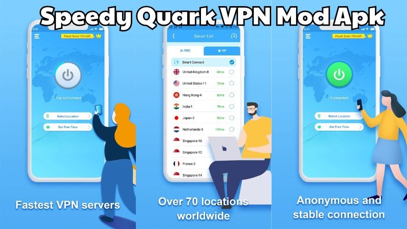 Tải Speedy Quark VPN Mod APK (Mở Khóa Premium) v2.3.0 Đặc Quyền Từ Bản Speedy Quark VPN Mod APK