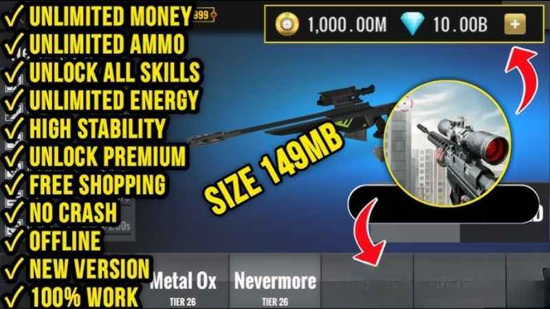 Tải Sniper 3D Hack (Full Tiền, Kim Cương) V6.23.0 Mới Nhất Khám Phá Các Đặc Quyền Vượt Trội Chỉ Có Tại Sniper 3D Hack