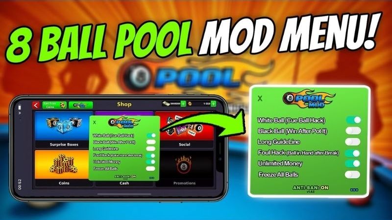 Tải 8 Ball Pool APK (Hack Vô Hạn Tiền, Đường Kẻ Dài, Menu) v56.18.2 Sức Mạnh Đột Phá Từ Hack 8 Ball Pool APK