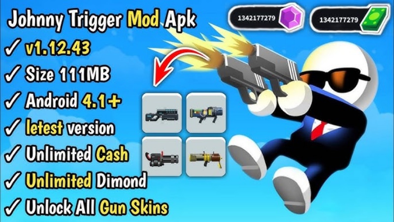 Tải Johnny Trigger MOD APK v1.12.64 (Vô Hạn Tiền, Kim Cương) Johnny Trigger MOD APK