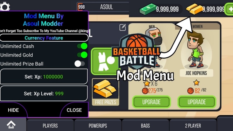 Tải Basketball Battle v2.4.52 MOD APK (Vô Hạn Tiền, Max Level) Tính năng MOD của Basketball Battle