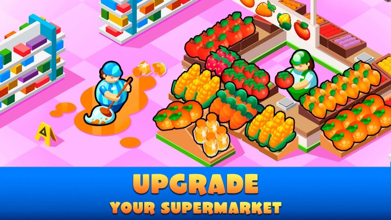 Tải Idle Supermarket Tycoon MOD APK v4.1.6 (Vô Hạn Tiền) Thuê nhân viên để siêu thị chạy mượt hơn