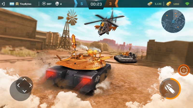 Tải Massive Warfare MOD APK (Vô Hạn Tiền, Mở Khóa) v1.108.656 Xe tăng, trực thăng và tàu chiến trong Massive Warfare