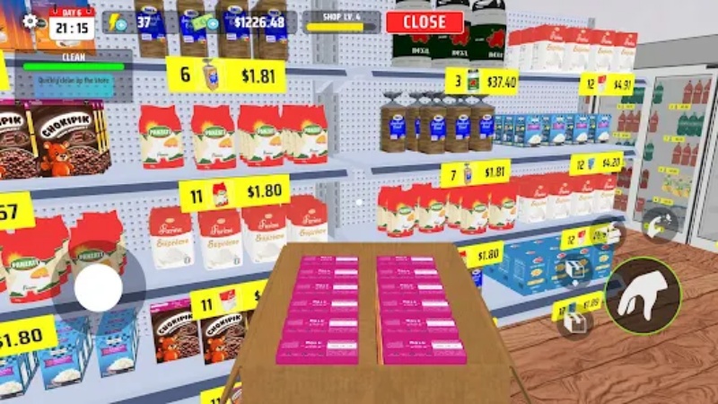 Tải My Supermarket Simulator 3D MOD APK v1.35.0 (Vô Hạn Tiền) Nhập hàng, xếp kệ và định giá tạo chất quản lý thật